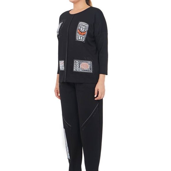 Darkwin Designer Black Pant Suit, Turkish Elegance for Perfect Fit L - Picture 2 of 4